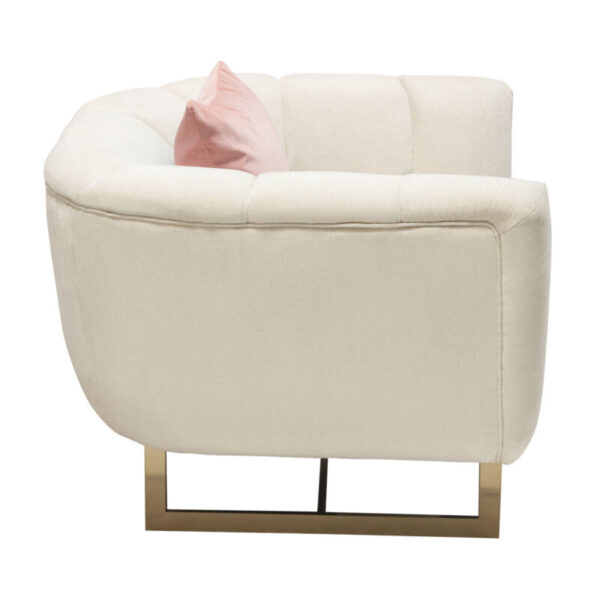 Brushed gold Cream Fabric Venus Chair By Diamond Sofa 12