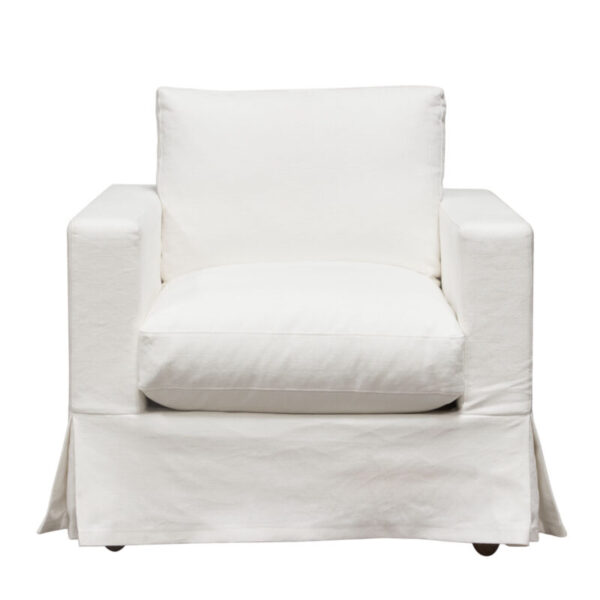 White Linen Savannah Chair By Diamond Sofa 9