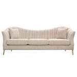 Gold Base Ava Sand Linen Sofa By Diamond Sofa 16
