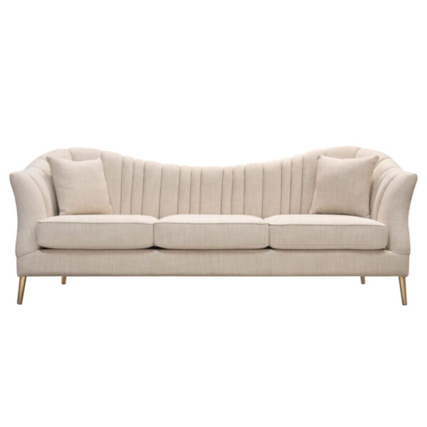 Gold Base Ava Sand Linen Sofa By Diamond Sofa 10