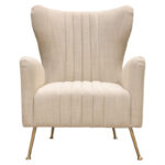 Gold Base Ava Sand Linen Chair By Diamond Sofa 16