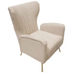 Gold Base Ava Sand Linen Chair By Diamond Sofa 18