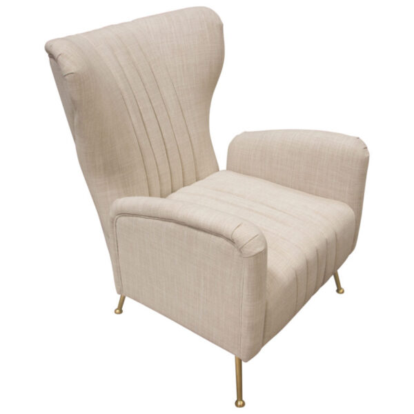 Gold Base Ava Sand Linen Chair By Diamond Sofa 12