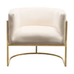 Gold Cream Velvet Pandora Chair By Diamond Sofa 15