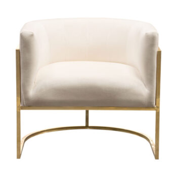 Gold Cream Velvet Pandora Chair By Diamond Sofa