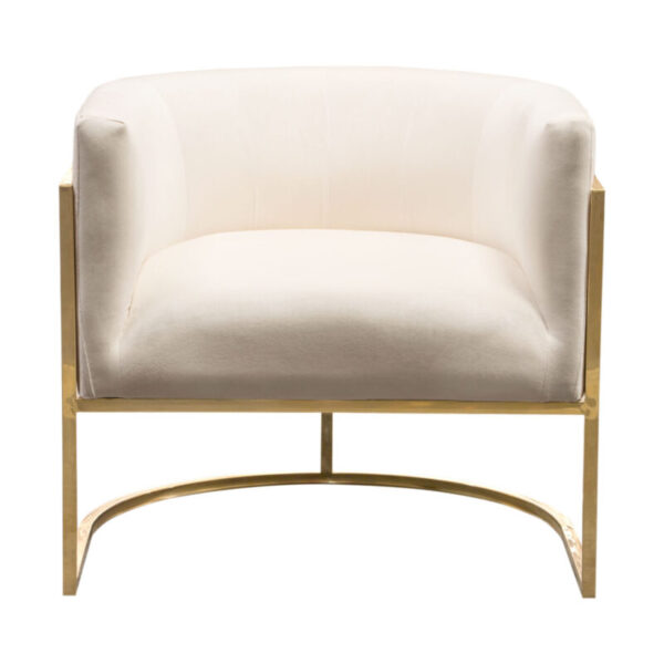 Gold Cream Velvet Pandora Chair By Diamond Sofa 9
