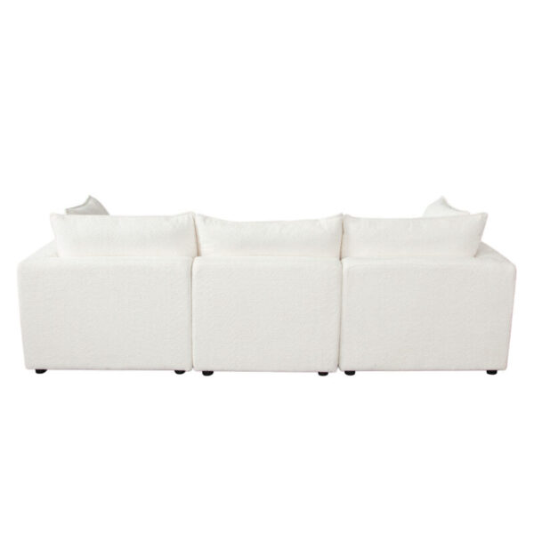 Ivy Reversible 4PC Sectional White Faux Shearling By Diamond Sofa 9