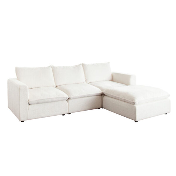 Ivy Reversible 4PC Sectional White Faux Shearling By Diamond Sofa 10
