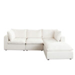 Ivy Reversible 4PC Sectional White Faux Shearling By Diamond Sofa 16
