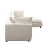 Ivy Reversible 4PC Sectional White Faux Shearling By Diamond Sofa 17