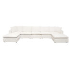 White Faux Shearling 7PC Corner Ivy Sectional By Diamond Sofa 14