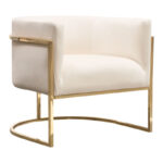 Gold Cream Velvet Pandora Chair By Diamond Sofa 16