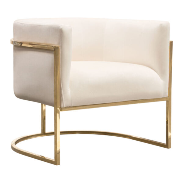 Gold Cream Velvet Pandora Chair By Diamond Sofa 10