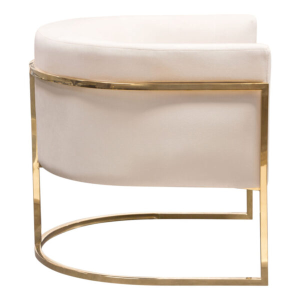 Gold Cream Velvet Pandora Chair By Diamond Sofa 11