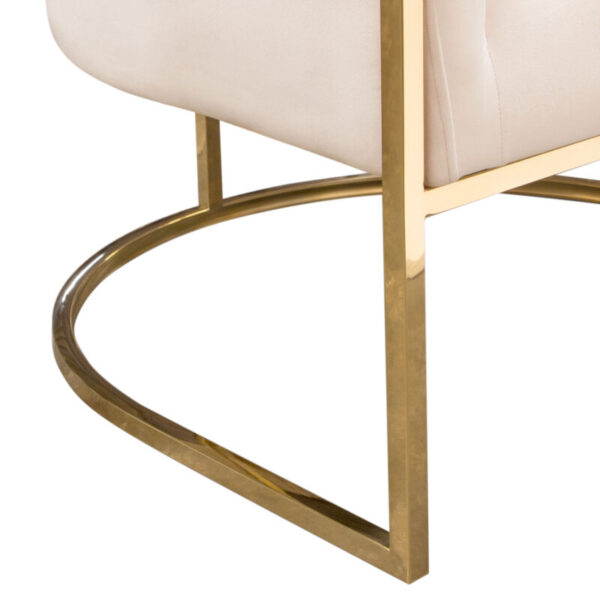Gold Cream Velvet Pandora Chair By Diamond Sofa 13