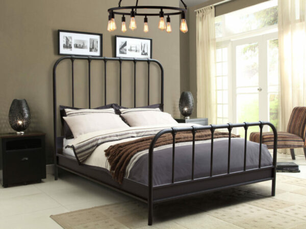 Rust Brown Textured Metal Mateo Low Profile Bed By Diamond Sofa 14