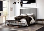 Gray Fabric Beverly Platform Bed w/ Footboard Storage By Diamond Sofa 23