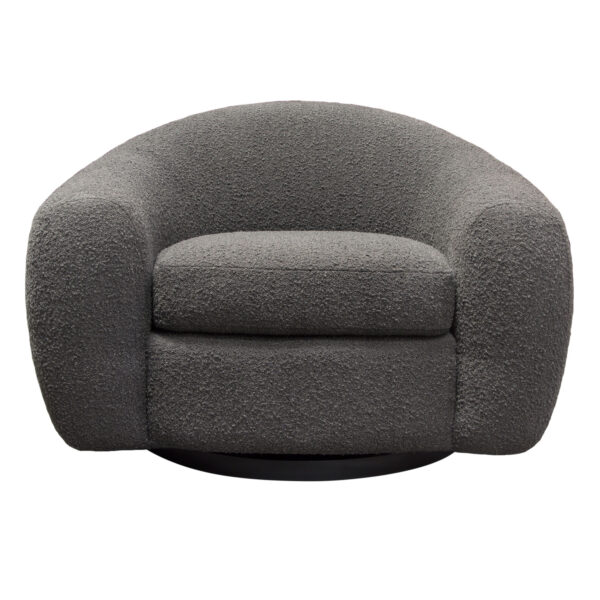 Charcoal Boucle Pascal Swivel Chair By Diamond Sofa 9