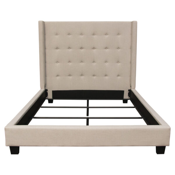 Sand Fabric Madison Avenue Low Profile Bed By Diamond Sofa 10