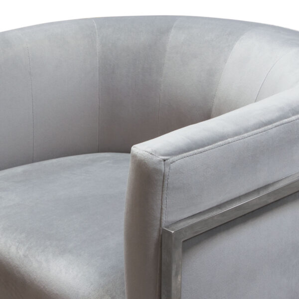 Silver Platinum Gray Velvet Pandora Chair By Diamond Sofa 13