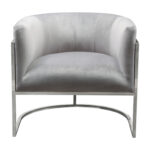 Silver Platinum Gray Velvet Pandora Chair By Diamond Sofa 16
