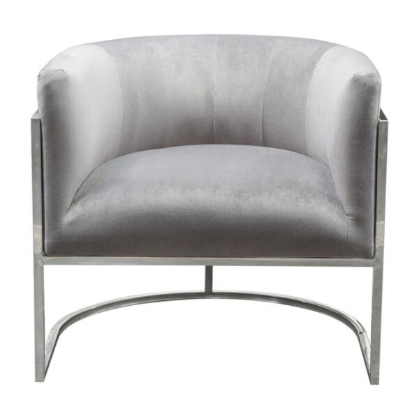 Silver Platinum Gray Velvet Pandora Chair By Diamond Sofa 10