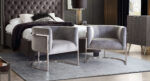 Silver Platinum Gray Velvet Pandora Chair By Diamond Sofa 15