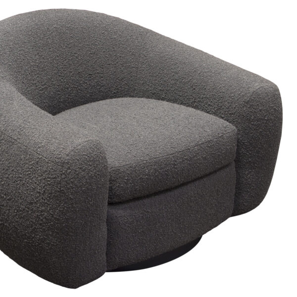 Charcoal Boucle Pascal Swivel Chair By Diamond Sofa 12