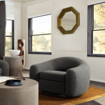 Charcoal Boucle Pascal Swivel Chair By Diamond Sofa