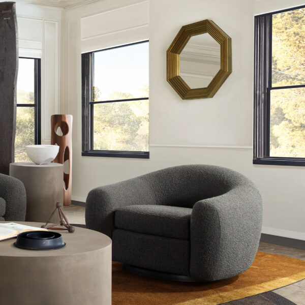 Charcoal Boucle Pascal Swivel Chair By Diamond Sofa 8