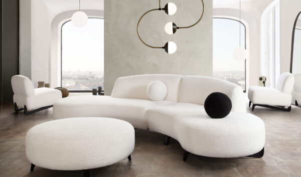 Faux White Shearling Vesper 2PC Modular by Diamond Sofa 8