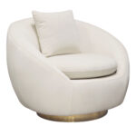 Light Cream Celine Swivel Chair By Diamond Sofa 15