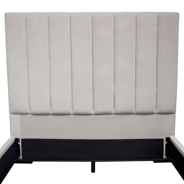 Light Gray Velvet Venus Low Profile Bed By Diamond Sofa 14
