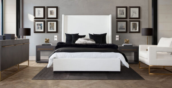 White Linen Low Profile Bed By Seattle By Diamond Sofa 12