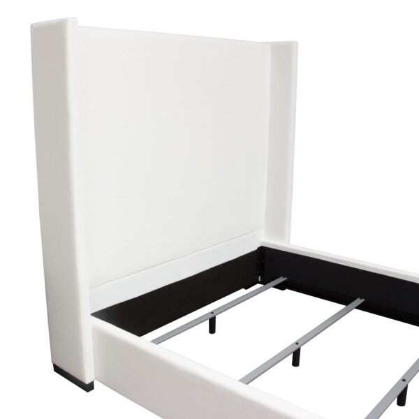 White Linen Low Profile Bed By Seattle By Diamond Sofa 11