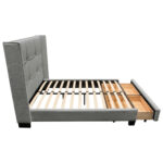 Gray Fabric Beverly Platform Bed w/ Footboard Storage By Diamond Sofa 19
