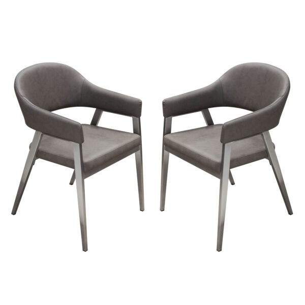 Gray Brushed Stainless Steel Adele Dining Chair By Diamond Sofa 9