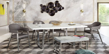 Gray Brushed Stainless Steel Adele Dining Chair By Diamond Sofa