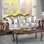Pierce Sofa with 5 Pillows in Beige Fabric By ACME