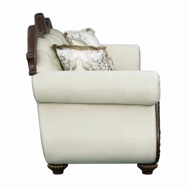 Pierce Sofa with 5 Pillows in Beige Fabric By ACME - Image 3