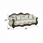 Pierce Sofa with 5 Pillows in Beige Fabric By ACME - Image 5