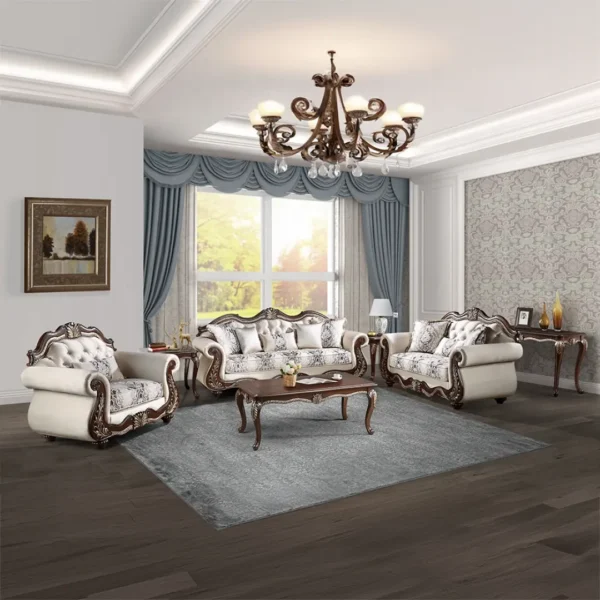 Pierce Chair with Pillow in Beige Fabric By ACME - Image 6