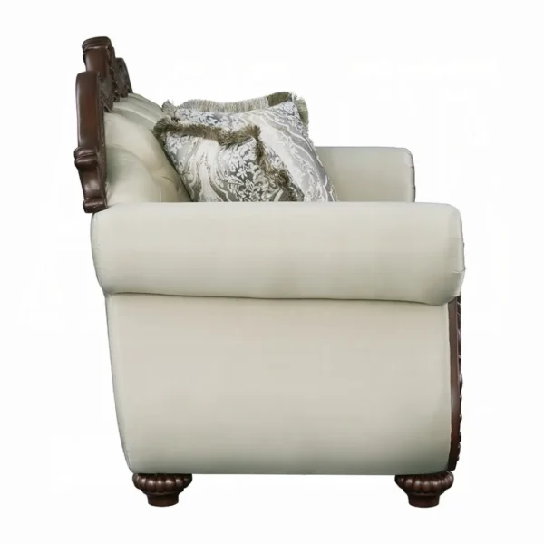 Pierce Loveseat with 3 Pillows in Beige Fabric By ACME - Image 2