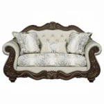 Pierce Loveseat with 3 Pillows in Beige Fabric By ACME - Image 3