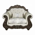 Pierce Chair with Pillow in Beige Fabric By ACME - Image 2
