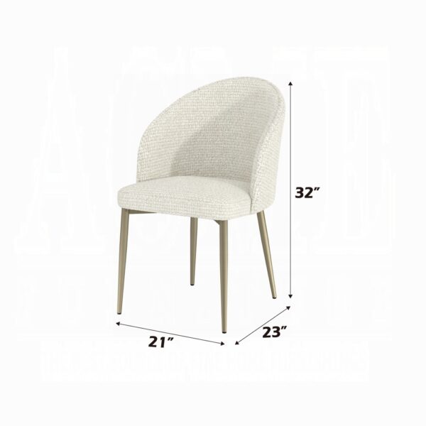 Cora White Fabric Side Chair DN04297 By ACME 13