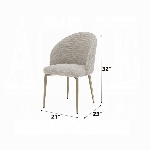 Cora Champange Fabric Side Chair DN04296 By ACME 13