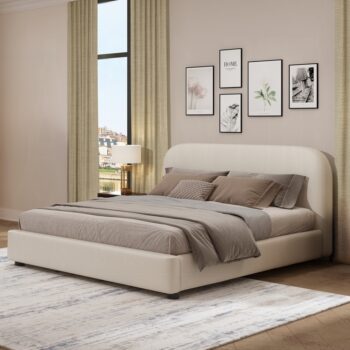 Arden Beige Fabric Bed BD03910F By ACME