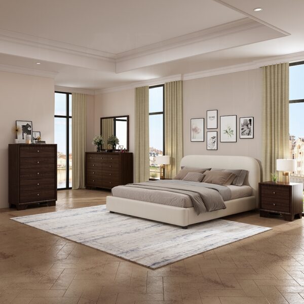 Arden Beige Fabric Bed BD03910F By ACME 14