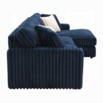 Breton Blue Corduroy Sectional Sofa w/4 Pillows LV04400 By ACME 15